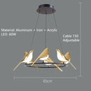 DecorBites™ Gold Magpie Bird Ceiling Chandelier: Modern Home Interior Lighting for Living Dining Kitchen