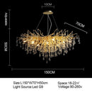 DecorBites™ Branch-shaped Golden Crystal Chandelier for Villa Bedroom and Living Room