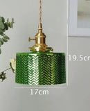 DecorBites™ Green Glass Pendant Light for Bedroom, Dining, and Living Room