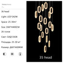 DecorBites™ Gold Acrylic Chandelier LED Pendant Light Modern Staircase Bedroom Living Room Decor