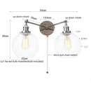 DecorBites™ 2 Head LED Wall Lamps Iron Glass Bedroom Stair Light Fixtures