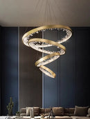 DecorBites™ Crystal LED Chandelier Circle Hanging Lamp - Modern Luxury Dimmable Lighting