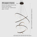 DecorBites™ Copper Circle Chandelier: Modern Minimalist Luxury for Living Room, Restaurant, Villa Staircase
