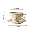 DecorBites™ Elegant Floral Ceramic Cup & Saucer Set for Dining Table and Coffee Mug