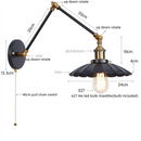 DecorBites™ Gold Industrial LED Wall Lamp with Pull Chain Switch for Home Decor