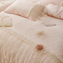 DecorBites™ Cozy Velvet Lace Flowers Princess Bedding Set