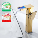 DecorBites™ LED Waterfall Basin Faucet Brass Temperature Colors Change Mixer Tap
