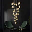 DecorBites™ Crystal LED Chandelier: Modern Staircase & Living Room Pendant Light Fixture