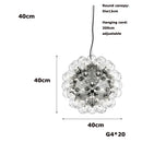 Modern black & gold glass dandelion led chandelier living room light