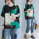Women Summer T-shirt – Retro Loose Cotton Linen Short Sleeve Top