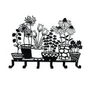 Metal Holder Black Flower Vase Key Holder Coat Hanger 6 Hooks Coat Rack Modern Wall Hangings Entryway Coat Rack Kitchen Holder