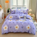 DecorBites™ Cotton Stripe Comforter Cover Set for Single Double Bed - Autumn Winter