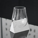 DecorBites™ Abstract Glass Vase with Marble Base for Home Decoration