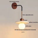 DecorBites™ LED White Glass Wall Light Fixture Modern Pull Chain Switch Bedside Sconce