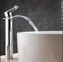 DecorBites™ Gold and White Waterfall Bathroom Basin Faucet Mixer Tap Hot Cold Sink