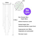 DecorBites™ Crystal Raindrop Pendant Lights - Elegant LED Foyer Chandeliers for High Ceilings