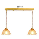 DecorBites™ Cracked Glass Copper Wooden Pendant Light for Home Indoor Living Room