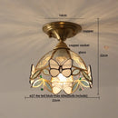Modern nordic gold glass flower led ceiling lights for bedroom