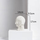 DecorBites™ Geometric Ceramic Head Sculpture | Golden Alien Figurine
