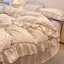 DecorBites™ Korean Princess Floral Print Bedding Set in Washed Cotton for Girls
