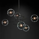 DecorBites™ Black Gold Glass LED Chandelier for Living Room Bedroom Restaurant