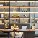 Abstract Gold Resin Statue Handicraft for Living Room, Office Desk Decor - DecorBites™