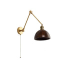 DecorBites™ Copper Swing Arm LED Wall Sconce with Pull Chain Switch, Modern Nordic Wooden Lamp