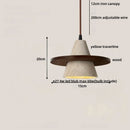 DecorBites™ LED Knob Switch Pendant Lamp Yellow Travertine Copper Wabi Sabi Hanging Lights
