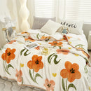 DecorBites™ Cozy Flannel Blanket for All Seasons: Double-Sided Velvet Bed Cover, Single Double