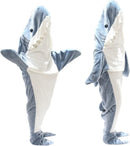 DecorBites™ Cozy Shark Blanket: Soft Flannel, Thicken, Warm Lap Sleeping Bag Pyjamas