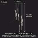 DecorBites™ Crystal Chrome LED Chandelier: Elegant Duplex Stair Lighting for Modern Interiors