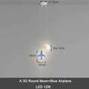 DecorBites™ Kids Star Cloud Moon Pendant Lamp with Remote Control Dimming