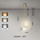 DecorBites™ Gold Black Ring Glass Ball LED Pendant Chandelier