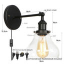 DecorBites™ Gold LED Wall Sconce Retro Bedroom Lamp | Loft Iron Decor Aisle Restaurant Home
