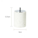 DecorBites™ Beige Travertine Marble Bathroom Set - Soap Dispenser Toothbrush Holder Tissue Box