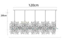 DecorBites™ Leaf Chrome Ceiling Chandelier for Living Room, Bar, or Balcony Lighting