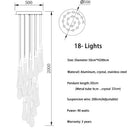 DecorBites™ Gold Crystal Chandelier: Elegant Staircase LED Lighting Fixture for Villa Lobby