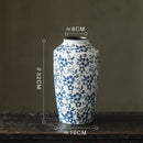 DecorBites™ Blue White Porcelain Vase Hydroponic Ceramic Flower Pot Room Decor
