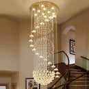 DecorBites™ Crystal Hanging Loft Chandelier - Elegant Ceiling Lighting for Staircase and Room Decor
