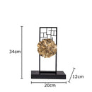 DecorBites™ Golden Lotus Leaf Feng Shui Desk Ornament Alloy Sculpture