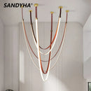 DecorBites™ LED Long Strip Chandelier for Modern Living Room and Villa