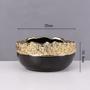 DecorBites™ Golden Edge Succulent Flower Pot Vase - Indoor Ceramic Planter Pot