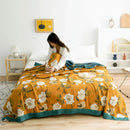 DecorBites™ Cotton Gauze Soft Throw Blanket for Bed and Sofa