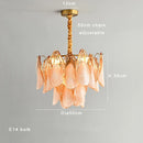 DecorBites™ Gold Chrome Dimmable Amber Glass Petal Chandelier – French Design Luxury Hanglamp