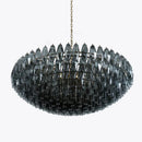 "DecorBites™ Large Pink Glass Chandelier Amber Classic Lighting for Dining Room"