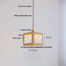 DecorBites™ Glass LED Pendant Lamp with Walnut Wood Brass Accent