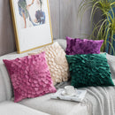 DecorBites™ 3D Velvet Flower Pillow Covers in Yellow Beige 45x45cm
