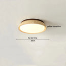 DecorBites™ Japan Style LED Ceiling Light Yellow Travertine Stone Wood Base Bedroom Luminaire.