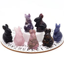 1.5" Elf Rabbit Natural Crystal Amethyst Quartz Agate Bunny Animal Craft Figurines Stone Carving Healing Reiki Home Decor Gift
