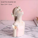 DecorBites™ Decorative Butterfly Girl Sculptures Resin Flower Vase Ornaments